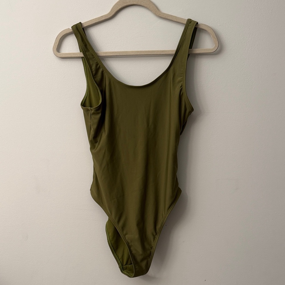 Olive Green One Piece Swimsuit